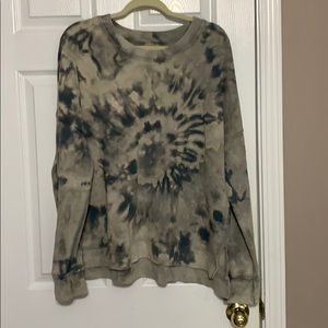 Unique bleach tie dye top